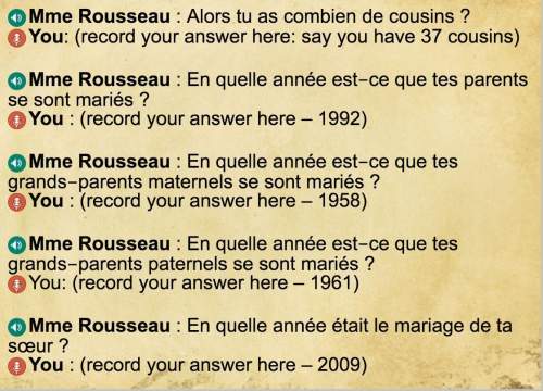 Provide the answer to the problems below, type full sentences  example: j'ai trente-sept cous
