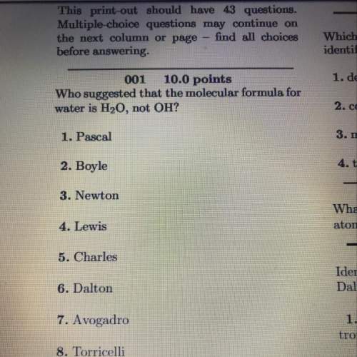 Who suggested that the molecular formula for water is h2o not oh?
