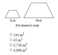 8. the trapezoids are similar. the area of the smaller trapezoid is 131 m2. find the area of the lar