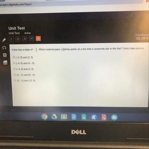 Aline has a slope of which ordered pairs could be points on a line that is perpendicular to th