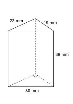 Find the surface area of the prism. a.  2299 m