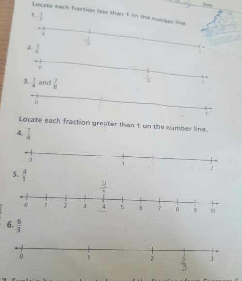 Locate each fraction greater than 1 on the number line