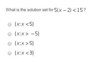 What is the solution set for (x-2)&lt; 15