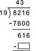 What number should be placed in the box to complete the division calculation?  numerica