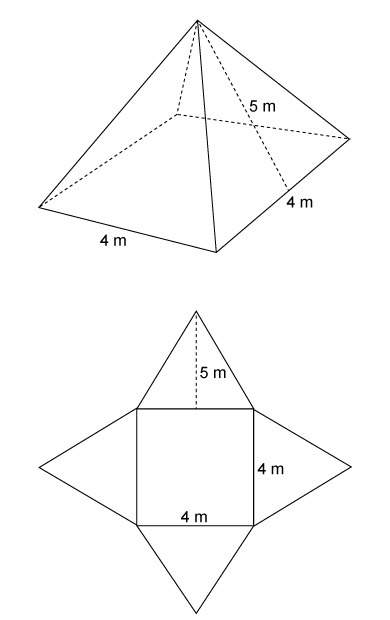 a monument at a park is in the shape of a right square pyramid. a diagram of the pyramid and