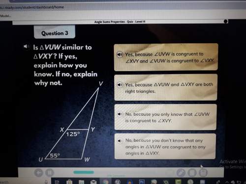Is triangle vuw similar to triangle vxy? if yes, explain how you know. if no, explain why not.