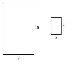 The rectangles shown are similar. what is the value of x?  a.