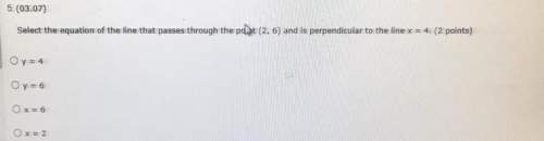 Select the equation of the line that passes through the point (2,6) and is perpendicular to the line