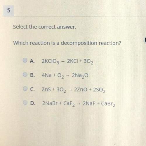 Which reaction is a decomposition reaction?  (image included, , 30 points)
