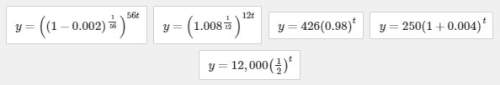 Does each function describe exponential growth or decay?  drag and drop the equations in