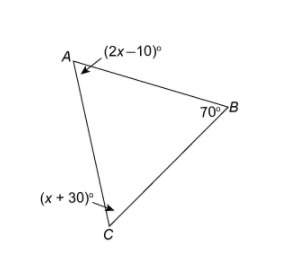 What is the measure of angle a in the triangle?