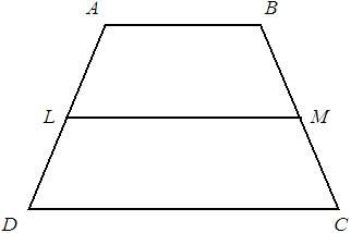 Lm is midsegment of trapezoid abcd. if ab=46 and dc=125, what is lm?