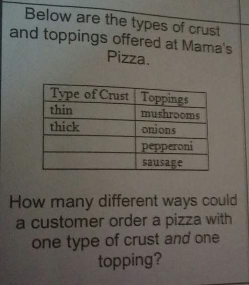 Below are the types of crust and toppings offered at mama's pizza how many different ways can a cust
