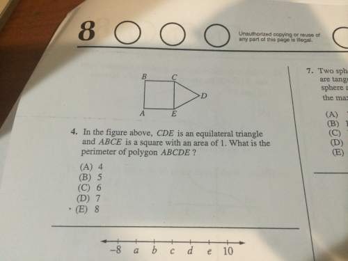 In the figure above, cde is an equilateral triangle and abce is a
