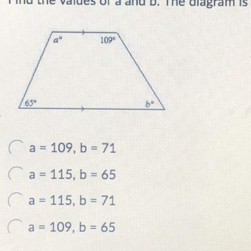 Find the values of a and b. the diagram is not to scale