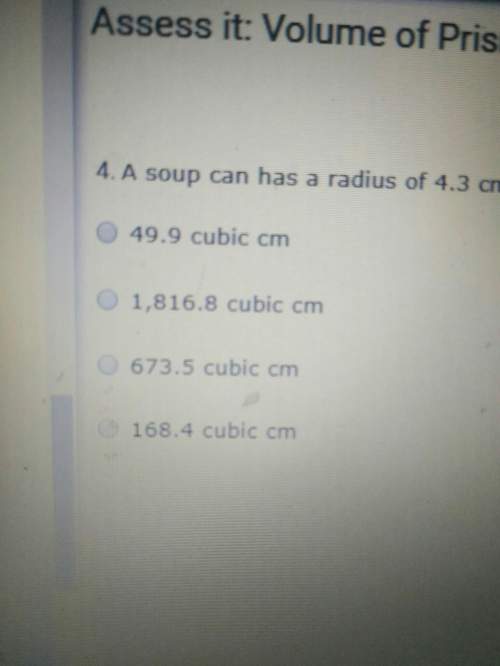 Asoup.can has a radius of 4.3 cm and a height of 11.6 cm. what is the volume of the soup can to the