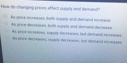 How do changing prices affect supply and demand? as price increases, both supply and demand increase