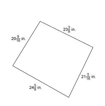 What is the perimeter of the figure?  a. 88 in. b. 88 11/24 in.