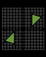 Which choice shows the image of triangle 2 after a reflection over the