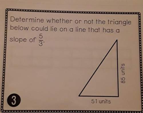 Determine whether or not the triangle below could lie on a line that has a slope of 5/3