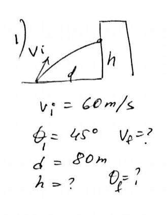 Solve for the unknowns physics projectile motion