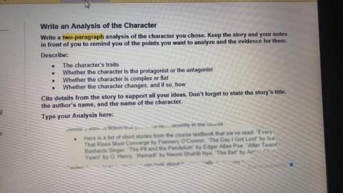 Ineed 2 paragraphs that analysis character instruction are in the pic plz me