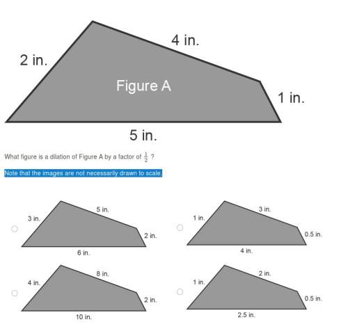 What figure is a dilation of figure a by a factor of 1/2 ?  note that the images are not neces