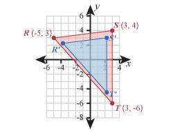 Triangle was dilated with the origin as the center of dilation to create triangle ′′′. the triangle