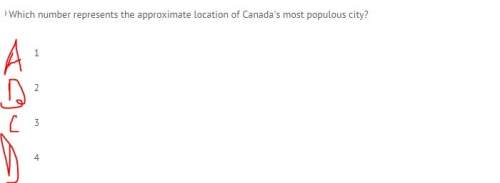 Which number represents the approximate location of canada's most populous city?