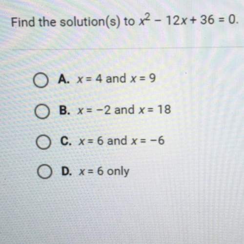Find the solution(s) to x^2 - 12x + 36 = 0