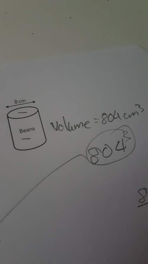 The volume of a can is 804cm3.the diameter of the top and bottom of the can is 8cm.