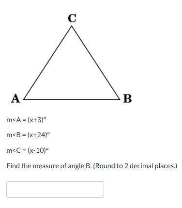 Answer both problems accurately.  -(find the measure of angles a&amp; b) -(roun two deci