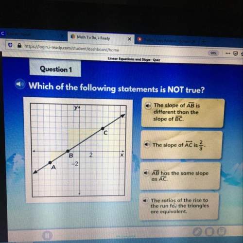 Which of the following statements is not true?  the slope of ab is different than the