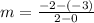 m=\frac{-2-\left(-3\right)}{2-0}