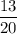 \dfrac{13}{20}