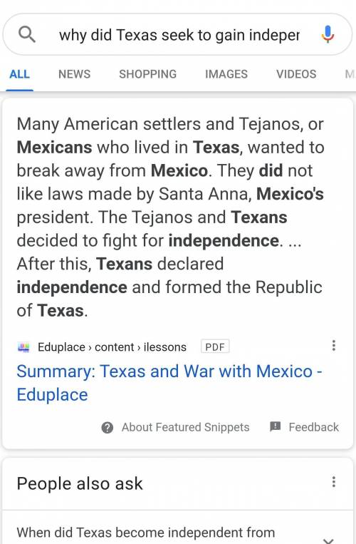 Why did texas seek to gain independence from mexico