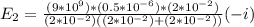 E_{2}=\frac{(9*10^{9})*(0.5*10^{-6} )*(2*10^{-2})}{(2*10^{-2})((2*10^{-2})+(2*10^{-2}))} (-i)