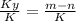 \frac{Ky}{K} = \frac{m - n}{K}