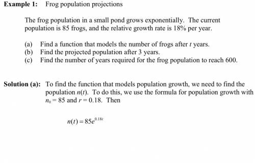 A biologist recorded the population growth of two species of frogs in a pond area starting in 2010.