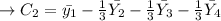 \to C_2 = \bar{y_1} - \frac{1}{3} \bar{Y_2}  - \frac{1}{3} \bar{Y_3}  - \frac{1}{3} \bar{Y_4}