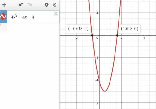 What is the sum of the roots of the quadratic $4x^2 - 4x - 4$?