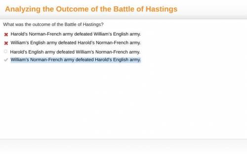 What was the outcome of the battle of hastings?
