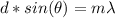 d*sin(\theta) = m\lambda