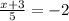 \frac{x+3}{5}=-2