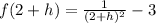 f(2 + h) = \frac{1}{(2 + h)^2} - 3