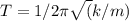 T =1/2\pi \sqrt(k/m)\\