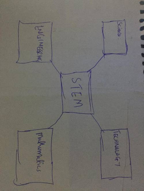 Draw a concept map that shows how the STEM careers are connected.