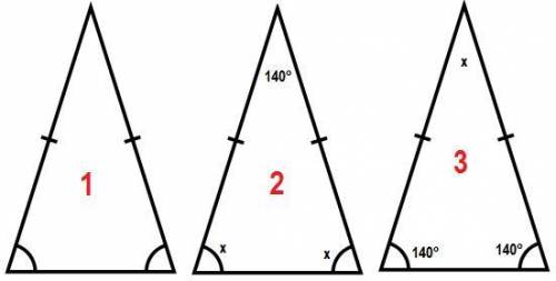 One angle of an isosceles triangle measures 140°. which other angles could be in that isosceles tria