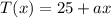 T(x)=25+ax