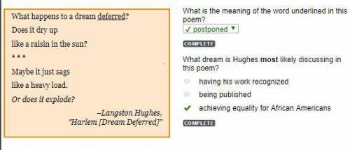 What dream is Hughes most likely discussing in this poem? having his work recognized being published